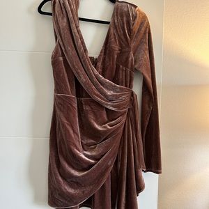 Revolve Velvet One Shoulder Dress